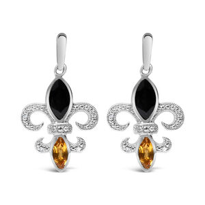 .925 Sterling Silver Marquise Cut Onyx and